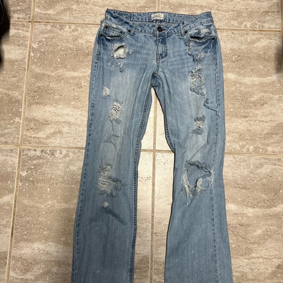 đź’™EUC -AEROPOSTALE DISTRESSED CHELSEA BOOTCUT JEANS SZ 7-8 LONGđź’™ - Picture 5 of 11